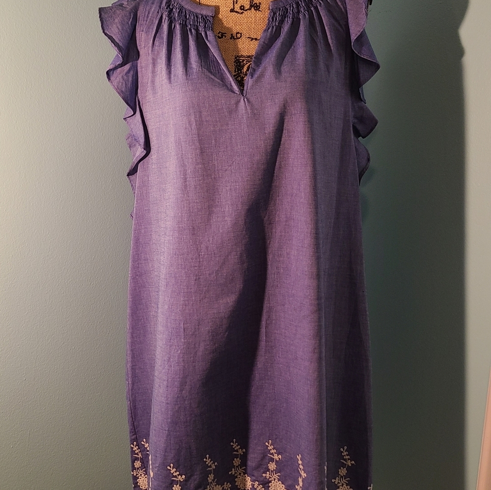 Pappagallo Denim dress with embroidery stitching